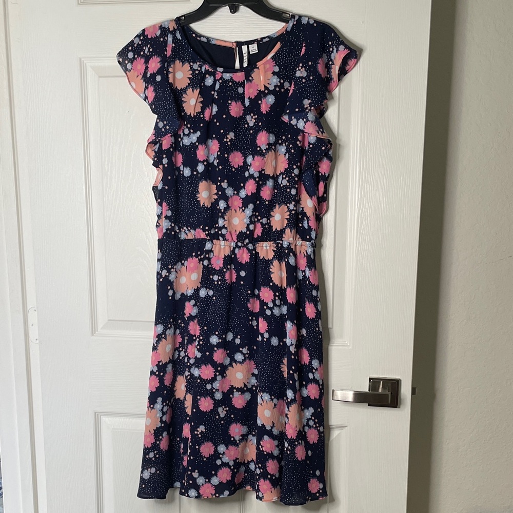 Elle Floral Short Sleeve Midi Dress
